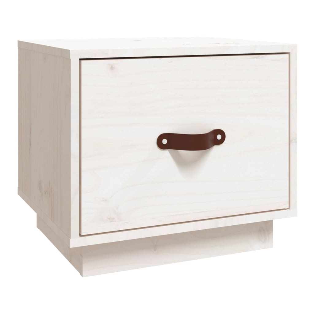 Nachttisch Weiss 40x34x35 cm Massivholz Kiefer
